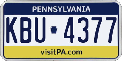 PA license plate KBU4377