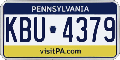 PA license plate KBU4379