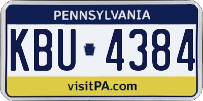 PA license plate KBU4384