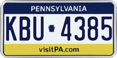 PA license plate KBU4385