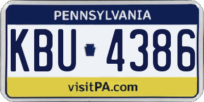 PA license plate KBU4386