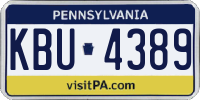 PA license plate KBU4389