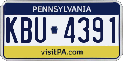 PA license plate KBU4391