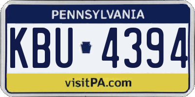 PA license plate KBU4394