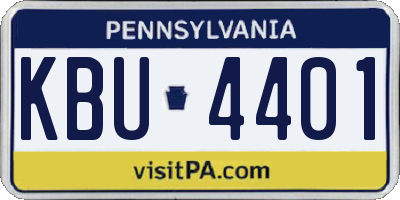 PA license plate KBU4401