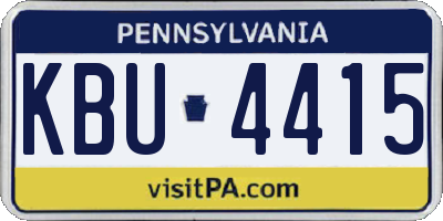 PA license plate KBU4415