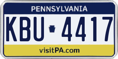 PA license plate KBU4417