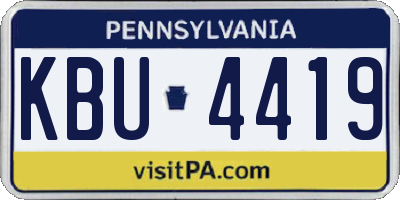 PA license plate KBU4419