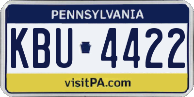PA license plate KBU4422