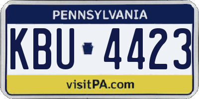 PA license plate KBU4423