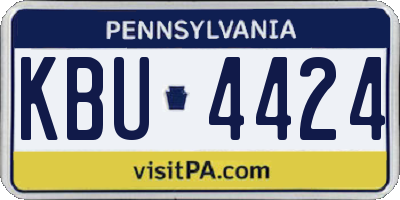 PA license plate KBU4424