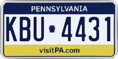 PA license plate KBU4431