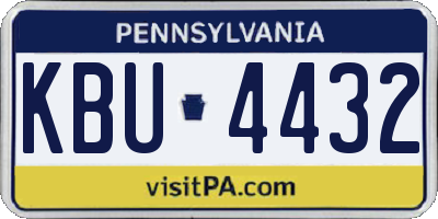 PA license plate KBU4432