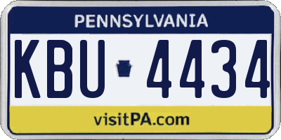 PA license plate KBU4434