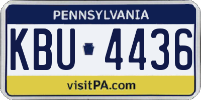 PA license plate KBU4436