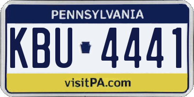 PA license plate KBU4441