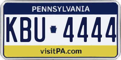 PA license plate KBU4444