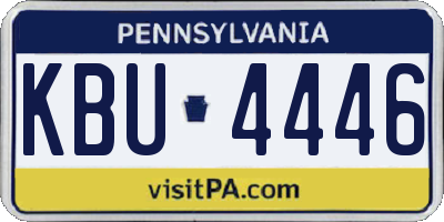 PA license plate KBU4446