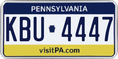 PA license plate KBU4447