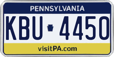 PA license plate KBU4450