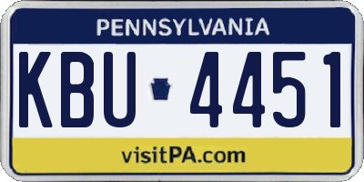 PA license plate KBU4451