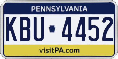 PA license plate KBU4452