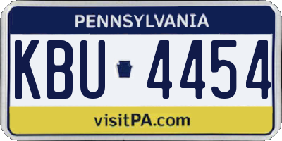 PA license plate KBU4454