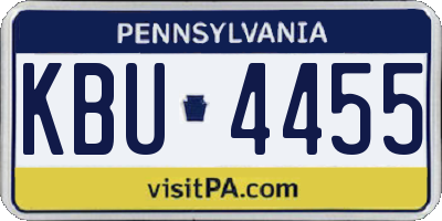 PA license plate KBU4455