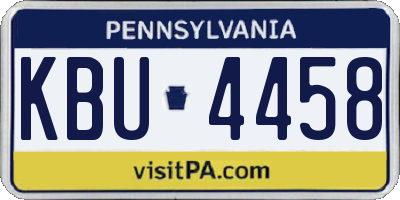 PA license plate KBU4458