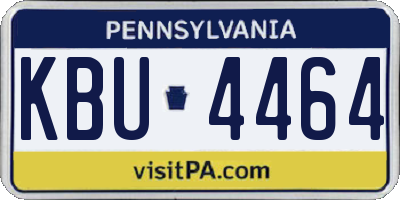 PA license plate KBU4464