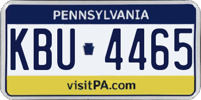 PA license plate KBU4465