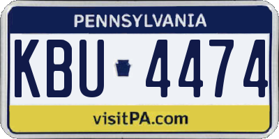 PA license plate KBU4474