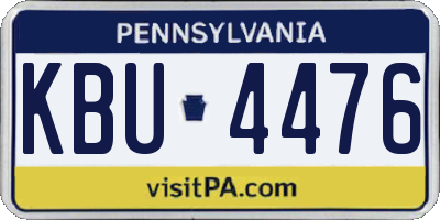 PA license plate KBU4476