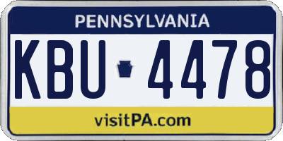 PA license plate KBU4478
