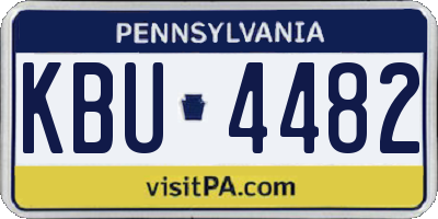 PA license plate KBU4482