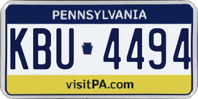 PA license plate KBU4494