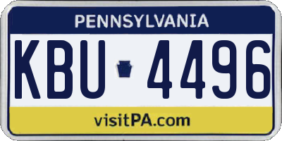 PA license plate KBU4496