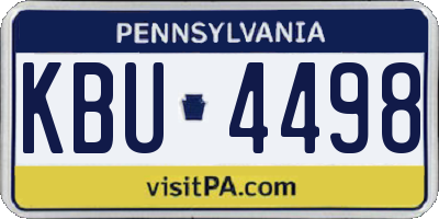 PA license plate KBU4498