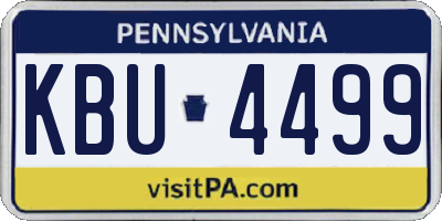 PA license plate KBU4499
