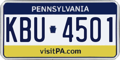 PA license plate KBU4501
