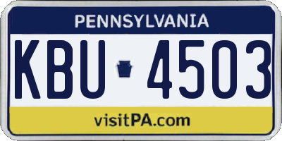 PA license plate KBU4503
