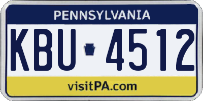 PA license plate KBU4512