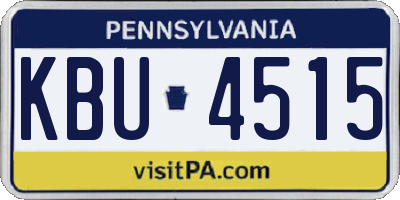 PA license plate KBU4515