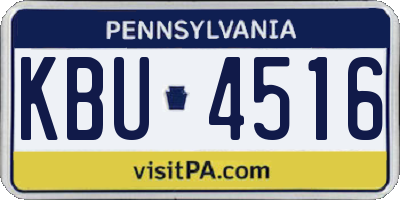PA license plate KBU4516