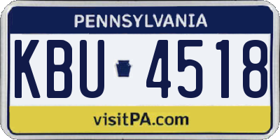 PA license plate KBU4518