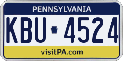 PA license plate KBU4524