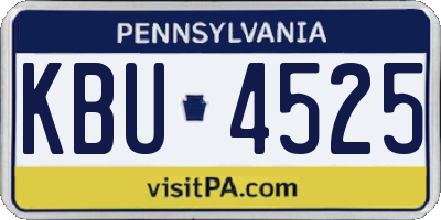PA license plate KBU4525