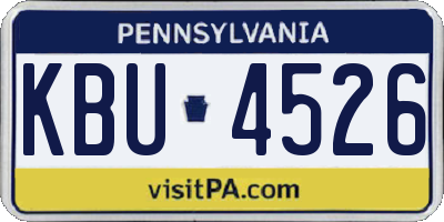 PA license plate KBU4526