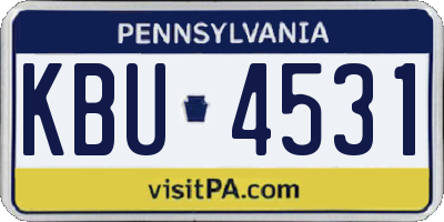PA license plate KBU4531