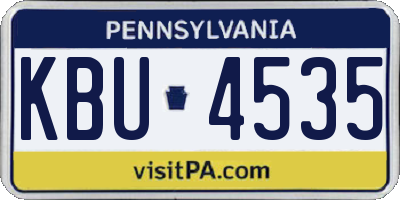 PA license plate KBU4535